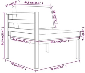 4 pcs conjunto lounge jardim com almofadões alumínio antracite