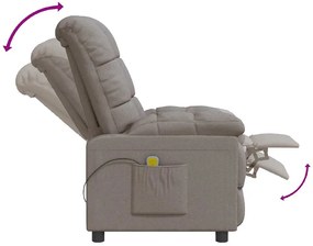 Poltrona de massagens tecido cinza-acastanhado