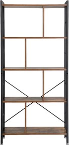 Estante sala de aspeto industrial 74 x 30 x 154,5 cm Castanho Vintage-preto