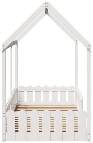 Cama infantil formato de casa 90x190 cm pinho maciço branco