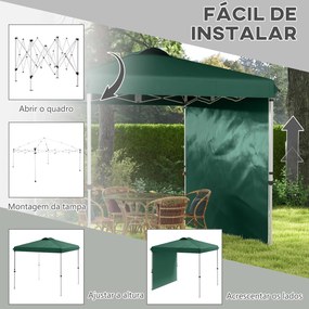 Outsunny Tenda Dobrável 2,5x2,5 m Altura Ajustável Tenda de Jardim com