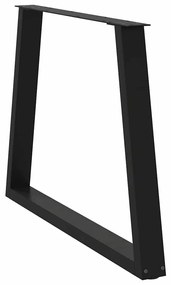 Pernas para mesa de jantar em V, 2 peças, pretas, 100x(72-73,3) cm, aç