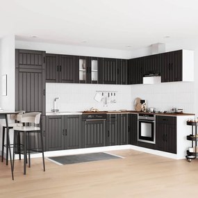 vidaXL Armário de Cozinha com porta 2 pcs Preto 80 x 46 x 81.5 cm