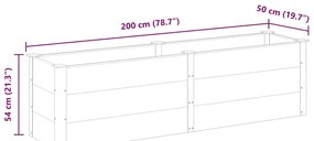Canteiro elevado de jardim 200x50x54 cm WPC cinzento