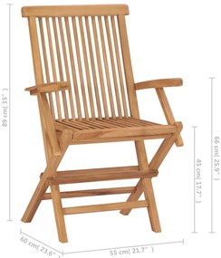 Cadeiras de jardim 8 pcs madeira de teca maciça