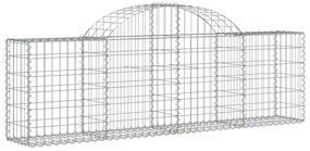 Cestos gabião arqueados 4 pcs 200x30x60/80 cm ferro galvanizado