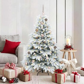 vidaXL Árvore de Natal Artificial com 150 LEDs Branco 150 cm PE e PVC