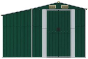 Abrigo de jardim 277x192,5x179 cm aço galvanizado verde