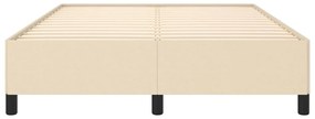 Estrutura de cama sem colchão 140x190 cm tecido cor creme