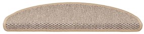 Tapetes escada adesivos aspeto sisal 15pcs 65x21x4cm bege-claro