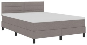 Cama Box Spring com Colchão Taupe 140x200 cm Tecido