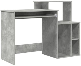 Secretária com Armazenamento Cinza Claro 120,5x44x88,5 cm Madeira Enge