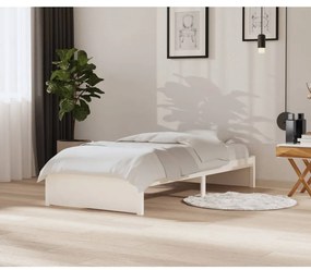 814935 vidaXL Estrutura de cama 90x200 cm madeira maciça branco