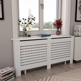 vidaXL Cobertura de radiador 172x19x81,5 cm MDF branco