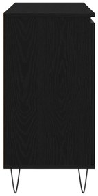 Buffet vidaXL Madeira de Carvalho Preto 101,5x35x70 cm