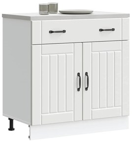 vidaXL Armário de cozinha baixo Lucca derivados de madeira branco
