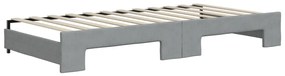 Sofá-cama com gavetão 90x200 cm tecido cinzento-claro