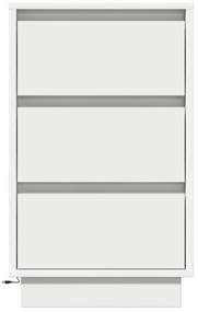Criado-Mudo com LED Branco 39x34.5x65 cm Madeira Engenheirada