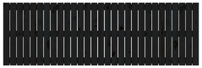 Cabeceira de parede 185x3x60 cm madeira de pinho maciça preto