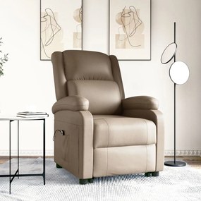 vidaXL Poltrona elevatória couro artificial cappuccino