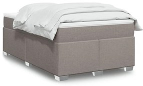 Cama com molas/colchão 120x200 cm tecido castanho-acinzentado