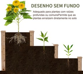 Caixa de Plantio de Madeira Caixa de Plantio de Jardim com 3 Níveis De