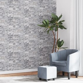 vidaXL Papel parede 3D c/ aspeto de pedra não-tecido cinza e castanho
