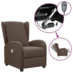 vidaXL Poltrona de massagens elétrica reclinável tecido cinza-acast.