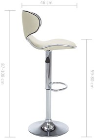 Bancos de bar 2 pcs couro artificial cor creme