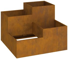 Jardineira vidaXL 80x80x60 cm em Aço Envelhecido