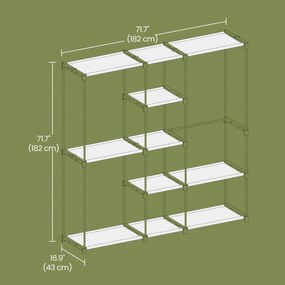 Guarda-roupa aberto 43 x 182 x 182 cm preto