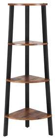 Estante de canto com 4 prateleiras em estilo industrial. | VASAGLE | 34 x 34 x 125 cm | antigo | LLS34X.