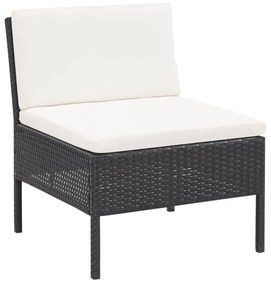 Conjunto Lounge de Jardim Julieta - Sofá e Mesa de Centro - Vime Preto