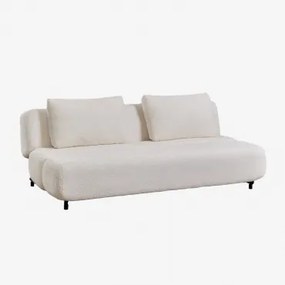 Sofá-cama De 3 Lugares Em Tecido Bouclé Miami Caracóis Blanco - Sklum