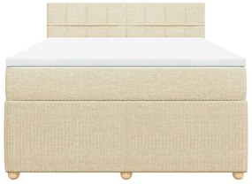 Cama com molas/colchão 140x200 cm tecido cor creme