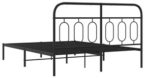 Estrutura de cama com cabeceira 140x190 cm metal preto