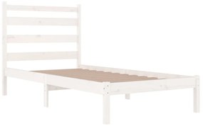 Estrutura de cama 100x200 cm pinho maciço branco