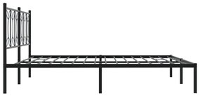 Estrutura de cama com cabeceira 193x203 cm metal preto