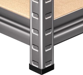Estante em aço galvanizado para cargas pesadas até 875 kg, 180 x 70 x 40 cm Prateado