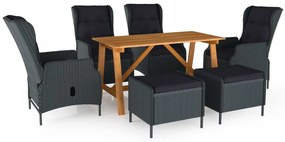 vidaXL 7 pcs conjunto de jantar para jardim cinzento-escuro