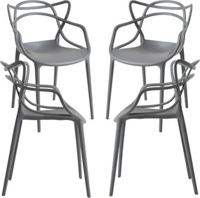 Pack 4 Cadeiras Korme - Cinza escuro