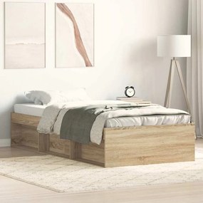 Estrutura de cama 100x200 cm carvalho sonoma