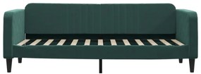 Sofá-cama com gavetão 80x200 cm veludo verde-escuro