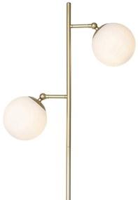 LED Candeeiro de pé inteligente dourado com vidro fosco incluindo 2 WiFi P45 - Pallon Art Deco