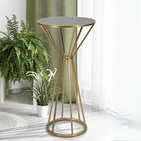 MESA APOIO REDONDA SIMPLE NEW Ø 50X100 CM DOURADO