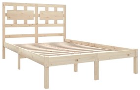 Estrutura de cama casal 135x190 cm madeira maciça