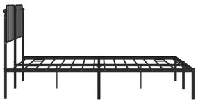 Estrutura de cama em metal com cabeceira 180x200 cm preto