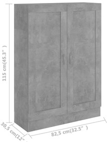 Estante 82,5x30,5x115 cm derivados de madeira cinzento cimento