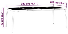 7 pcs conjunto de jantar para jardim aço antracite