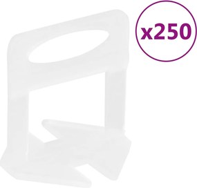 vidaXL Niveladores de ladrilhos 250 pcs 3 mm